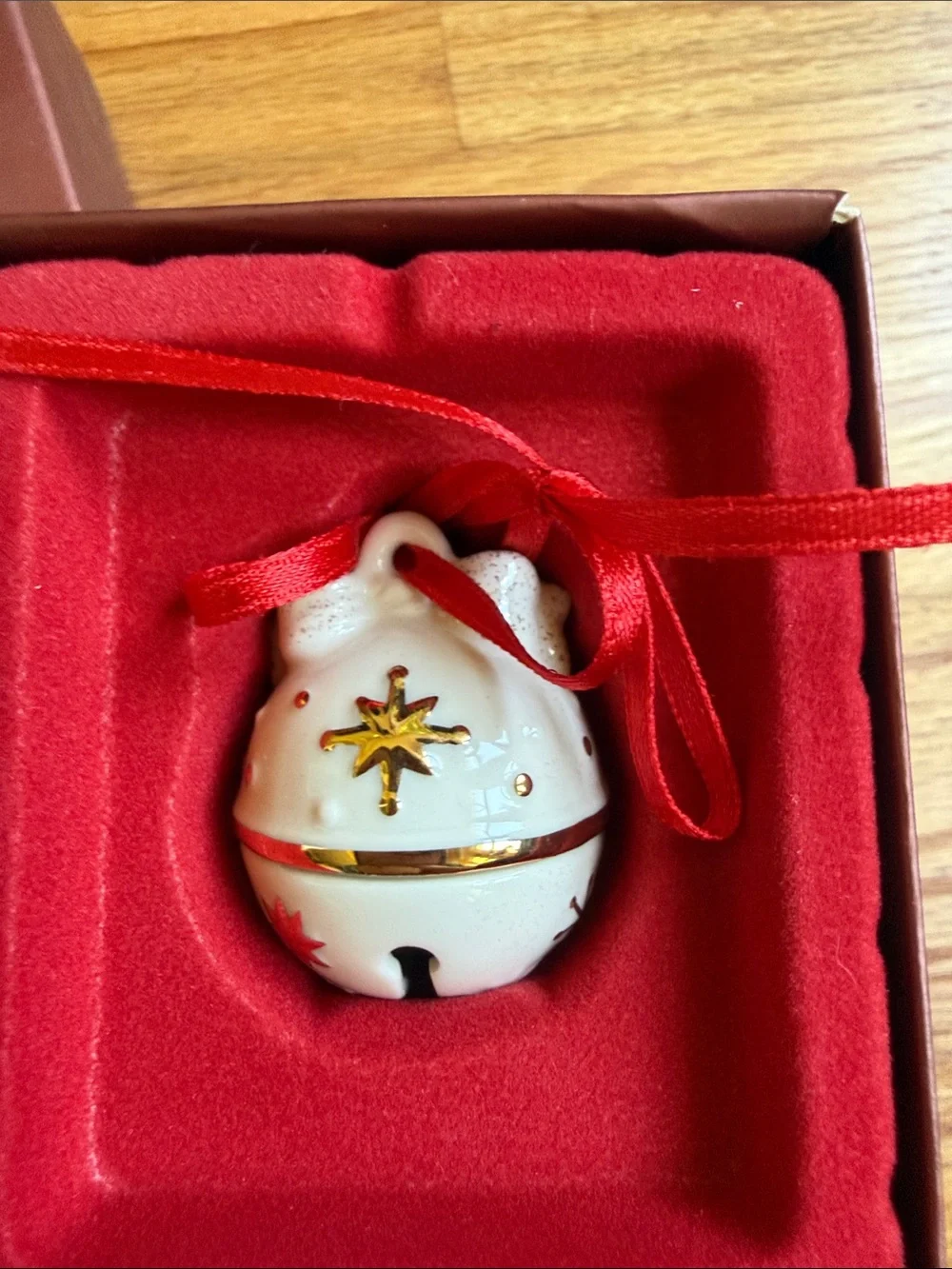 Lenox Just Jingles Bow Bell Jingle Bell Ornament with Gold Accents new in box
